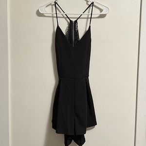 Mind Code black lack back romper